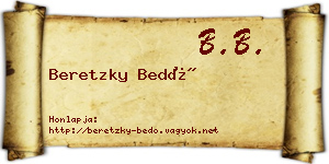 Beretzky Bedő névjegykártya